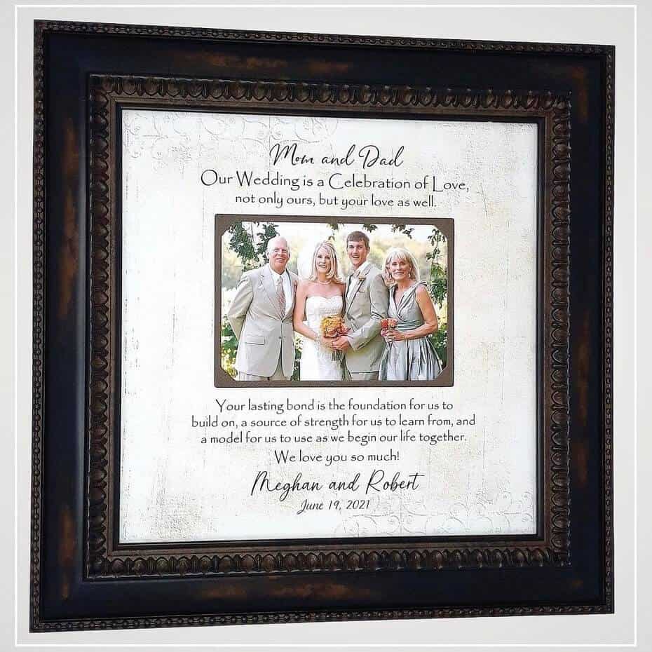 mom and dad framed print - a gift for parents and parents in law on wedding day