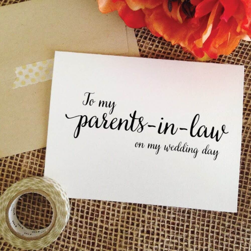 a wedding day card for parents-in-law