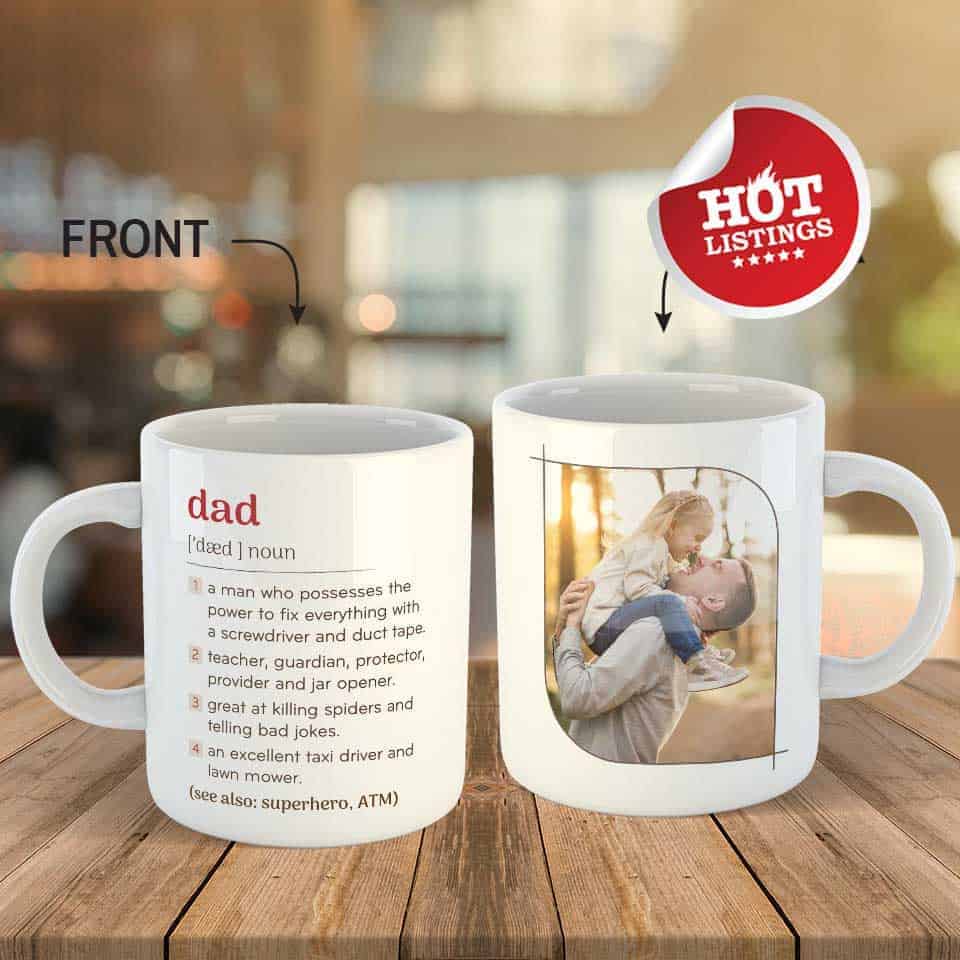 personalized fathers day gifts: Dad Definition Photo Mug