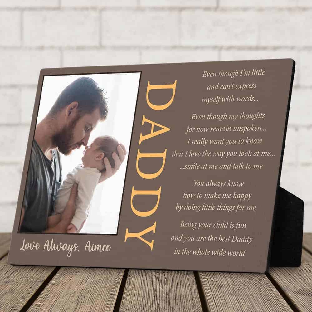 personalized fathers day gifts: Daddy Poem Photo Desktop Plaque