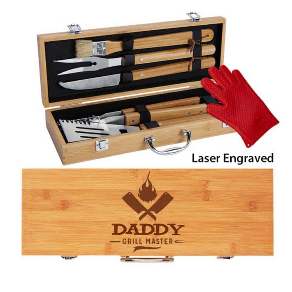 customized fathers day gifts: Engraved Grilling Tool Set