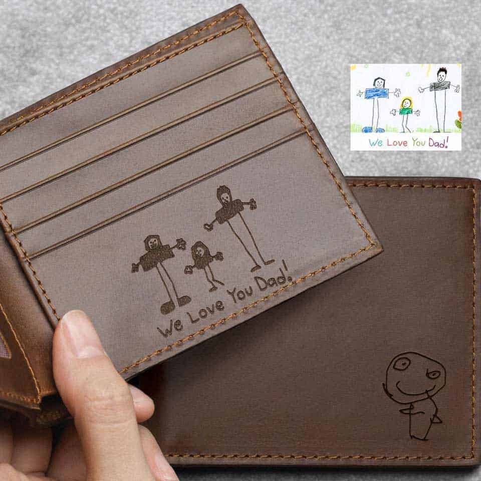 custom father's day gifts: Engraved Leather Wallet