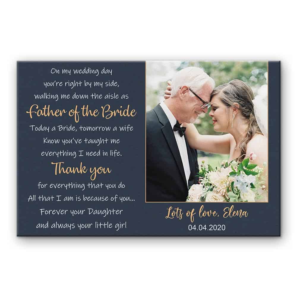 Presents Gifts For Daddy Dad Father From Bride Wedding Day Decorations Walk By My Side Heart Touching Poem Keepsake Prints Posters Wall Art Unusual Special Unique Idea 