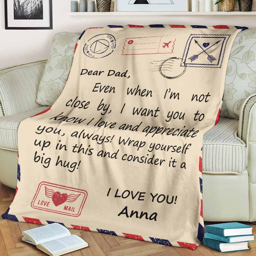 gift for dad's day: Letter to Dad Custom Signature Blanket