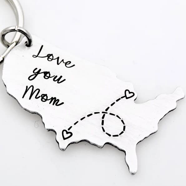 USA State Keychain What can I send my mom for Mother's Day