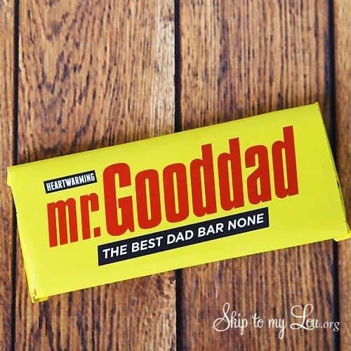 quick fathers day craft ideas: printable mr.gooddad candy bar wrapper