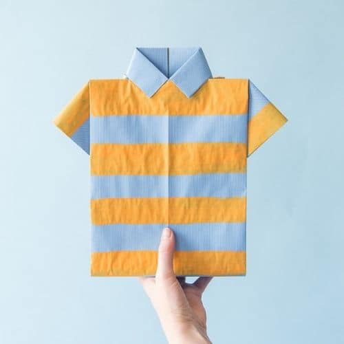 last minute diy fathers day gift idea: origami shirt gift bags