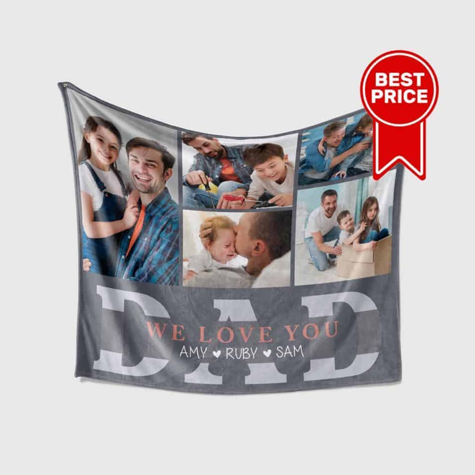 custom father's day gifts: Photo And Name Blanket