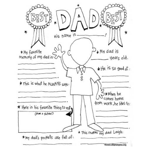 Dad Printable Father’s Day Coloring Page