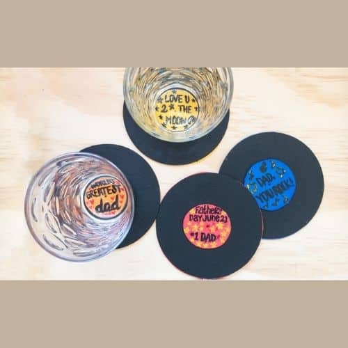 functional handmade Father's Day gift: Upcycled Record Coasters