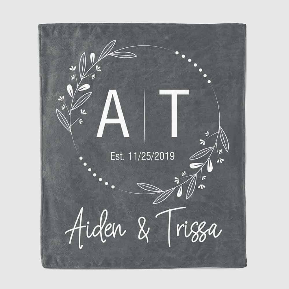 Couple Initials Throw Blanket wedding gifts for second marriage 