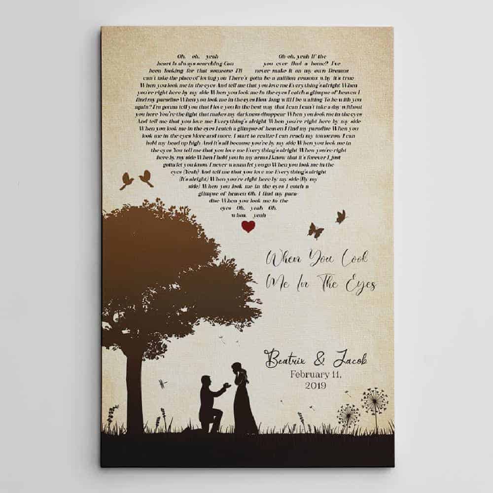Song Lyric Canvas Print anniversary gifts for older wife