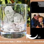 photo etched glass fathers day gift