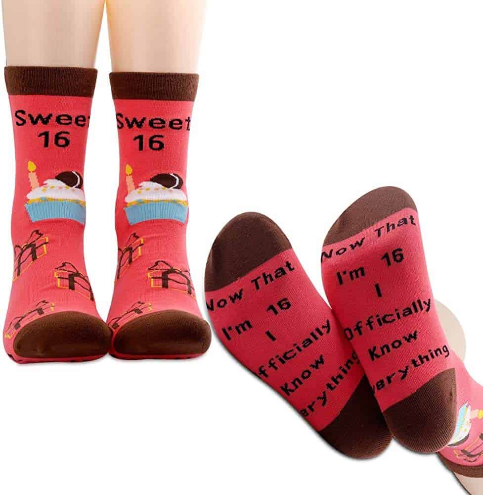 I officially know everything - funny sweet 16 socks
