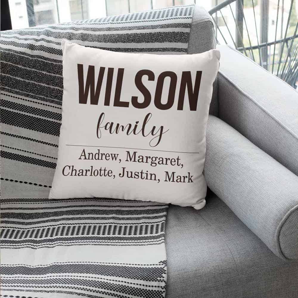 Personalized Family Name Suede Pillow
