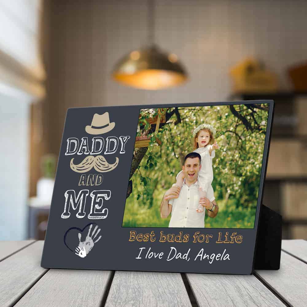 Daddy And Me Best Buds For Life Custom Photo Desktop Plaque
