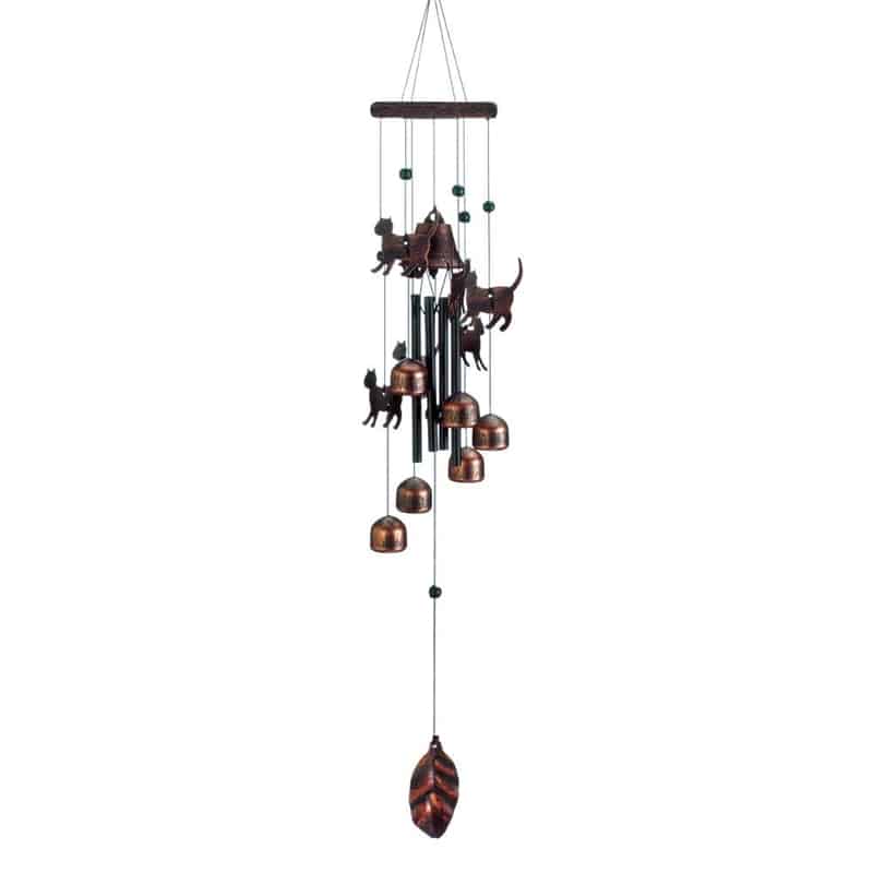 cat themed gifts: Bronze Cats Wind Chime