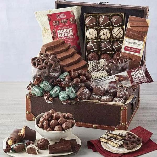 anniversary gift basket ideas for couples: Deluxe Chest of Chocolates
