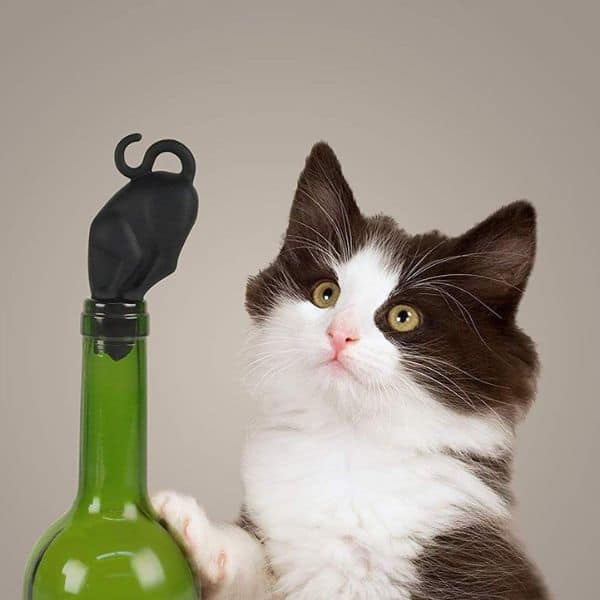 funny gifts for cat lovers: Fred STOP KITTY Wine Bottle Stopper
