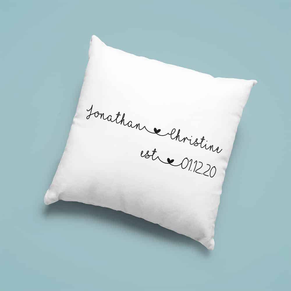 best wedding gifts for friends: Personalized Couple’s Names Pillow