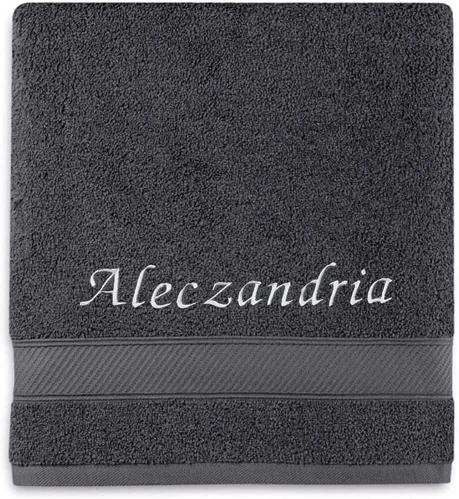 embroidered bath towel for men