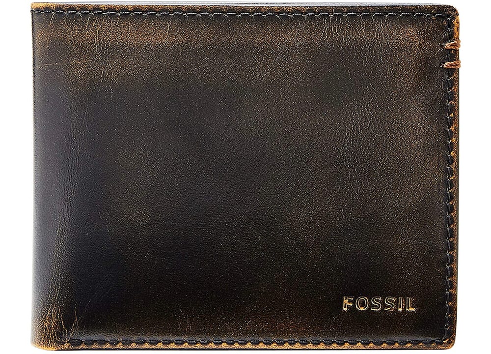 fossil leather wallet for men - anniversary gift for boyfriend