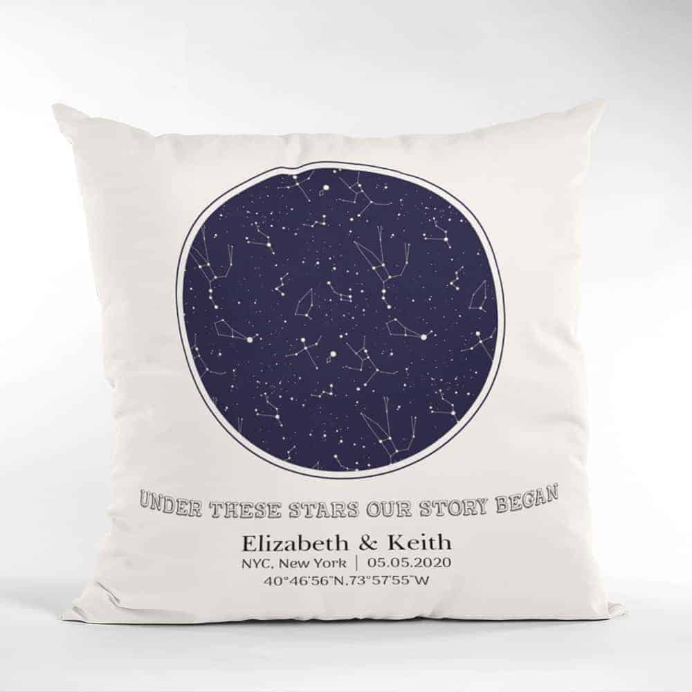 Under These Stars Our Story Began Star Map Pillow