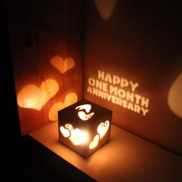 1 month relationship gift: 1st Month Together Candle Holder