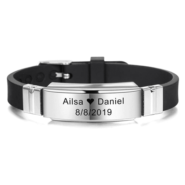 5-month anniversary gifts: Personalized Bracelet Engraving Names 