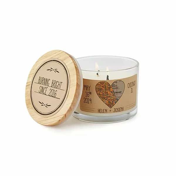 6 month gifts for girlfriend: Anniversary Map Candle