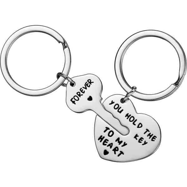 6th month gifts for her: Key To My Heart Keychain