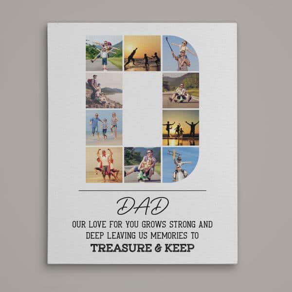 40th birthday gifts for men: “Dad Our Love For You” Canvas Print