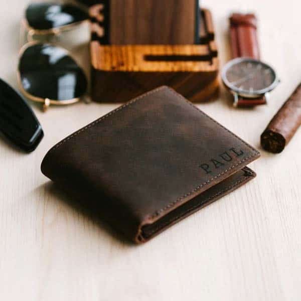 4 months anniversary gifts for boyfriend: Engraved Wallet