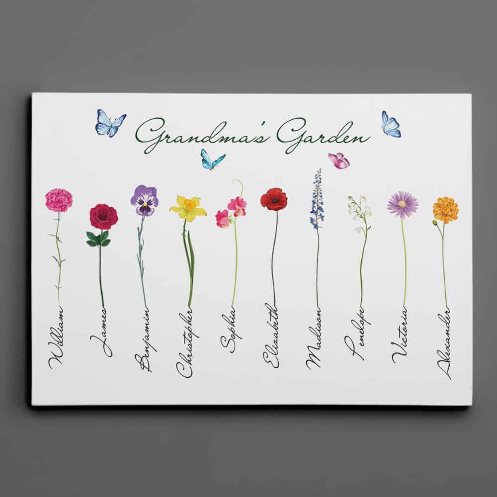 christmas in july gifts: Grandma’s Garden Canvas