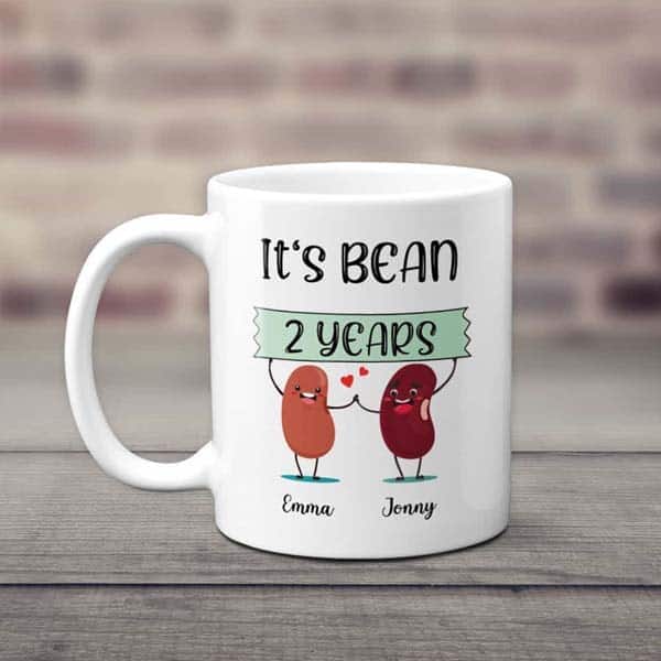 gifts for second anniversary : It’s Bean 2 Years Mug