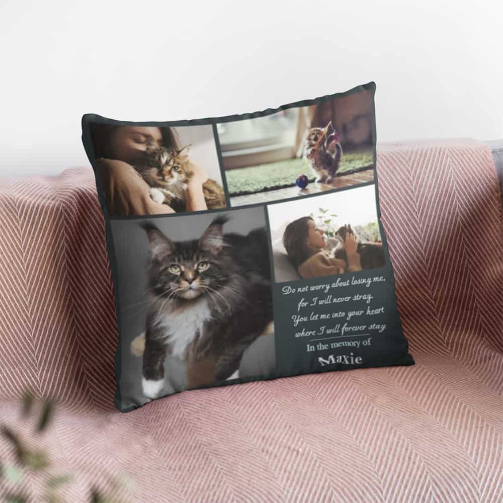 cat memorial gift for a cat owner- In The Memory Cat Lover Photo Pillow