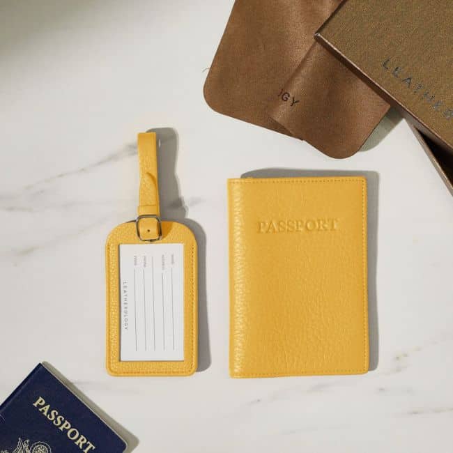 Best Travel Gifts for Her - Passport Cover with Luggage Tag Set