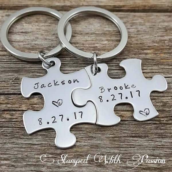 second anniversary presents: Puzzle Keychain