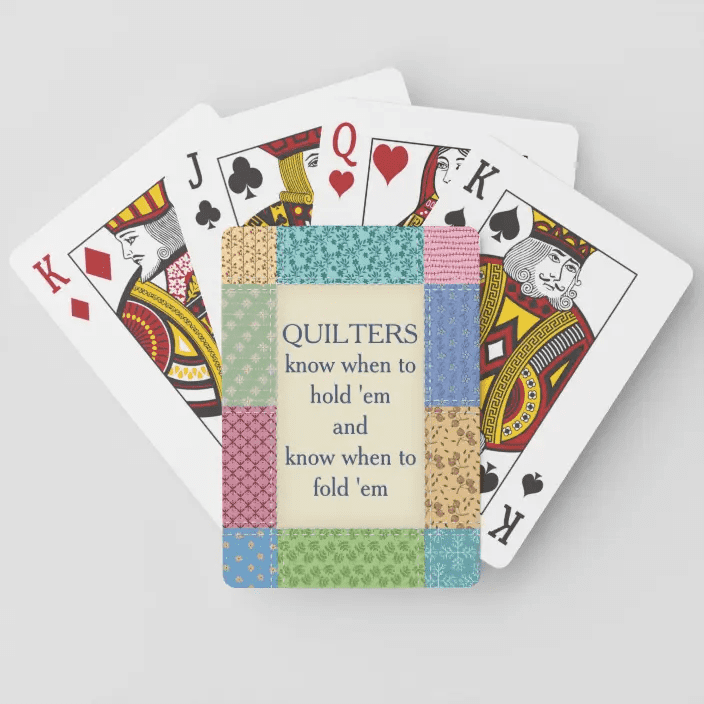 Quilt Quotation Custom Playing Cards for quilters or sewers