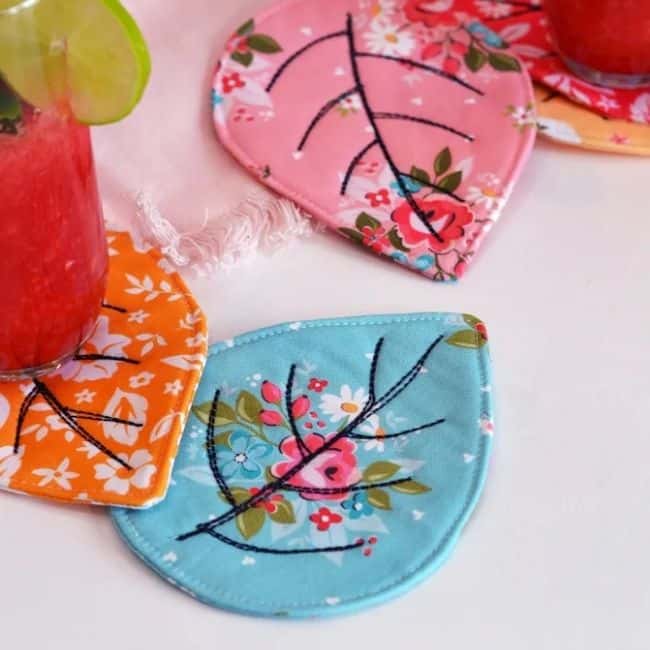 Quilted Leaf Coasters - DIY project