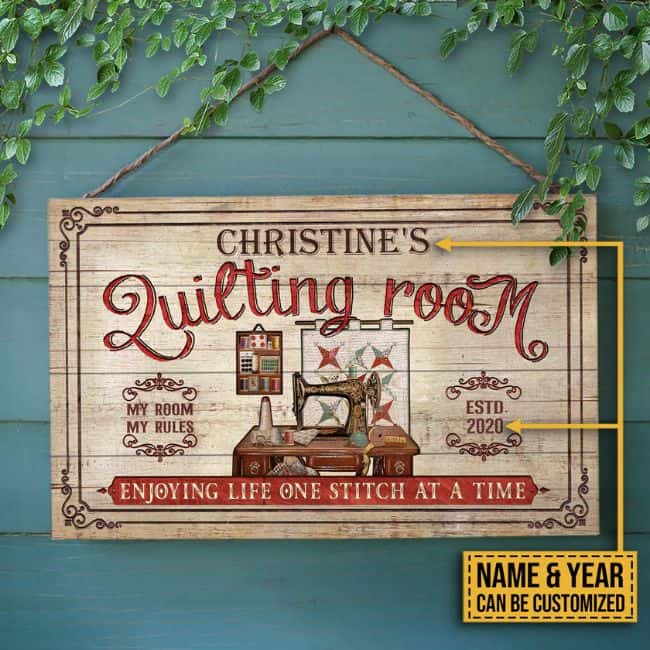 Quilting Room Wooden Sign - home decor gift for quilter