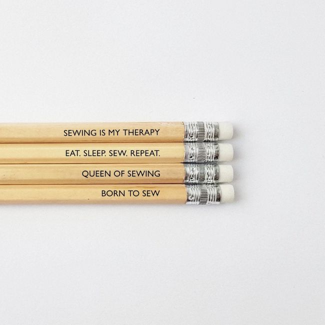 small gifts for quilters under $10: Sewing Quote Pencils