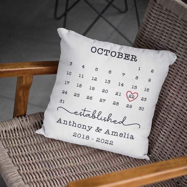 gifts for second anniversary: Custom Anniversary Date Pillow