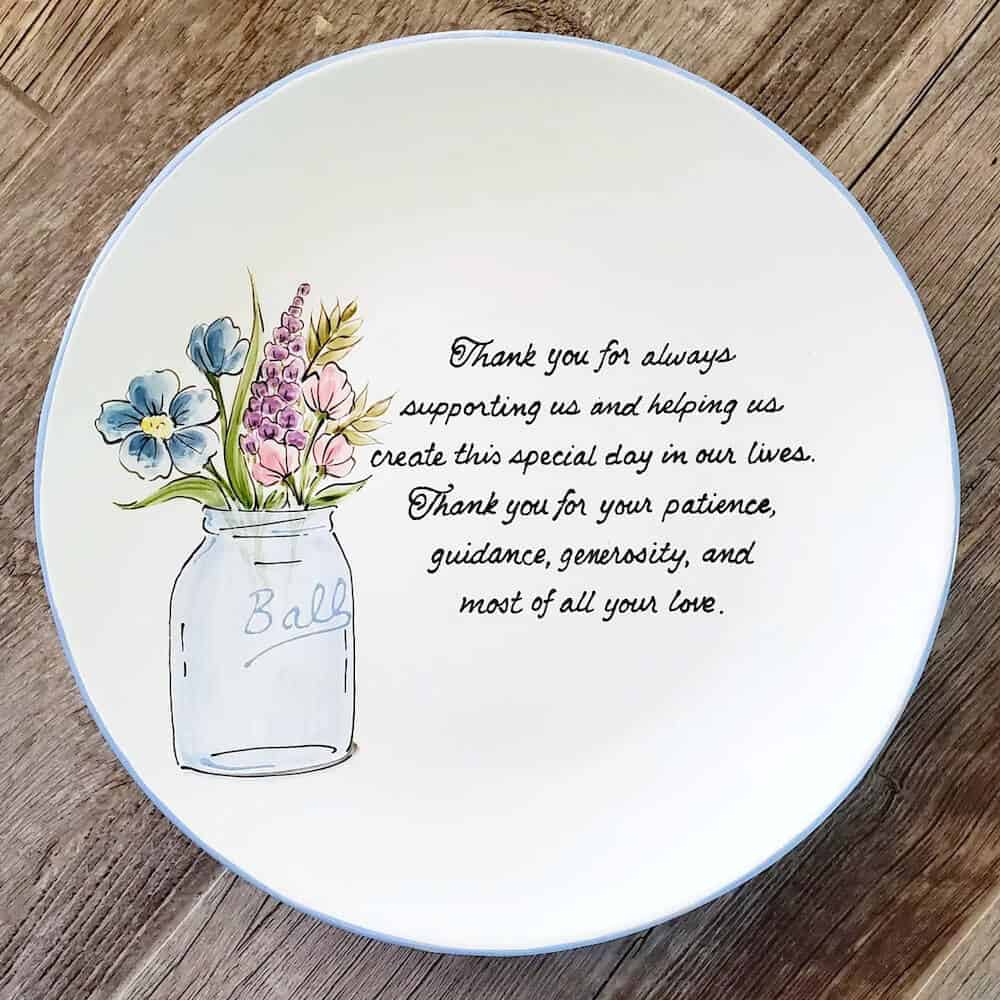 hand painted plate thank you gift for parents