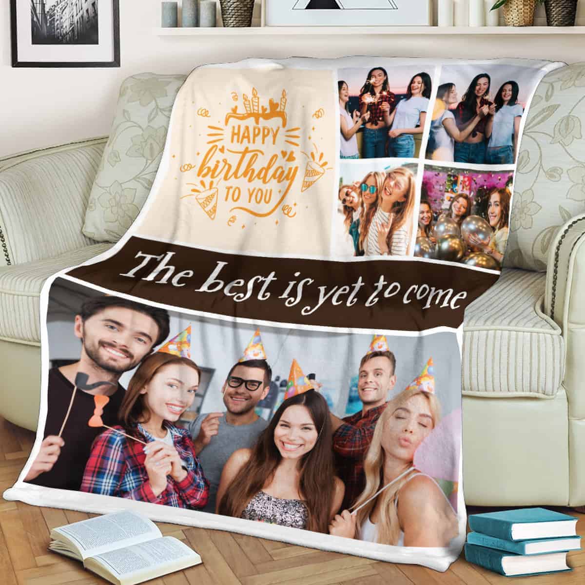 40th birthday gifts for men: Happy Birthday To You The Best Is Yet To Come Custom Photo Blanket
