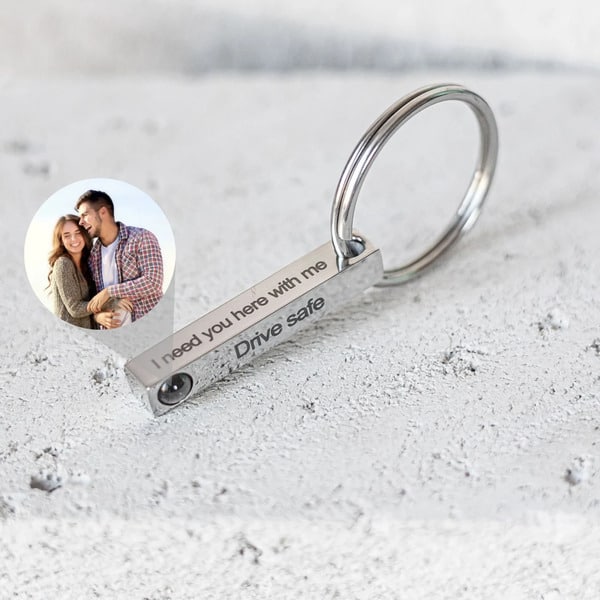 5 month anniversary present: Projection Photo Keychain