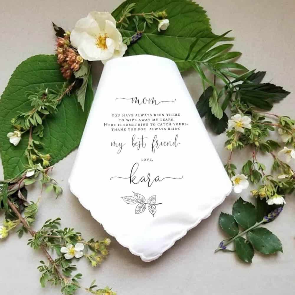 personalized handkerchief - wedding thank you gift for parent