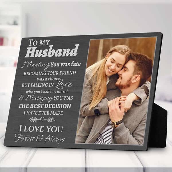 40th birthday gifts for men: “To My Husband” Photo Plaque