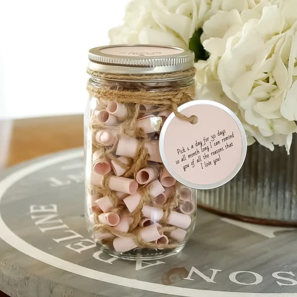 Cute 3-month gift: Personalized Wish Jar