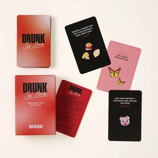 two months gifts for couple: Drunk In Love: A Couples Drinking Game
